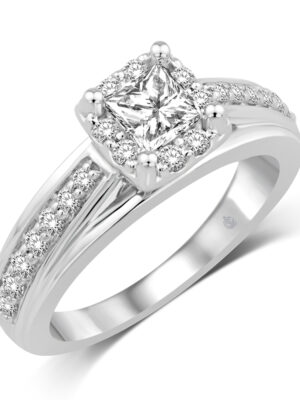 14K White Gold 9/10 Ct.Tw. Diamond Engagement