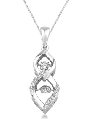 10K White Gold 2/5 Ct.Tw.Moving Diamond Fashion Pendant