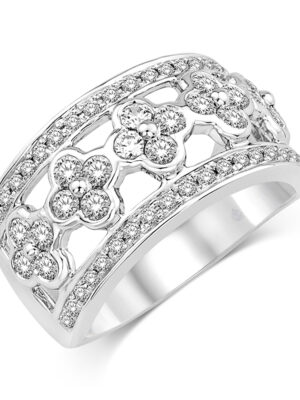 14K White Gold 1 Ct.Tw. Diamond Fashion Band