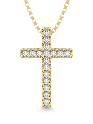 Classic Diamond Cross Pendant 1/10 Ct.Tw. 10K Yellow Gold