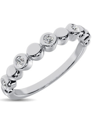 14K White Gold 1/20 Ct.Tw.Diamond Stackable Band