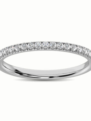 10K White Gold 1/10 Ct.Tw.Diamond Wedding Band