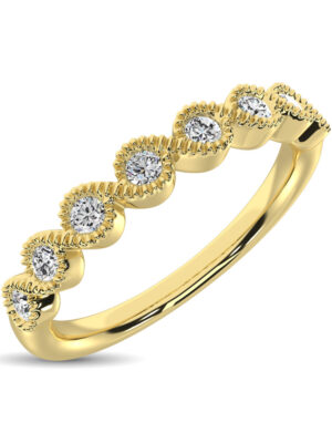 14K Yellow Gold 1/10 Ct.Tw. Diamond Stackable Band