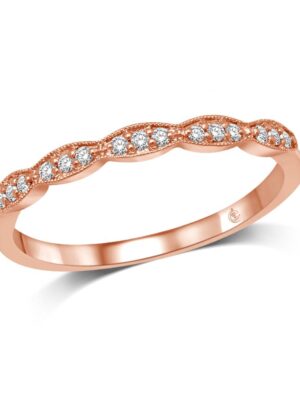 14K Rose Gold 1/10 Ct.Tw. Diamond Stackable Band