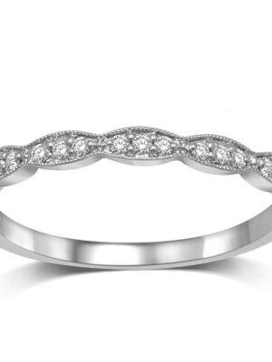 14K White Gold 1/10 Ct.Tw. Diamond Stackable Band