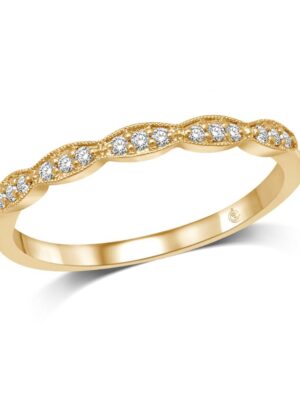 14K Yellow Gold 1/10 Ct.Tw. Diamond Stackable Band