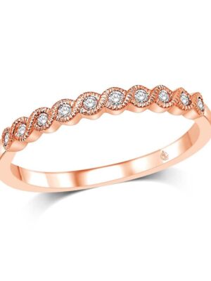 14K Rose Gold 1/10 Ct.Tw. Diamond Stackable Band