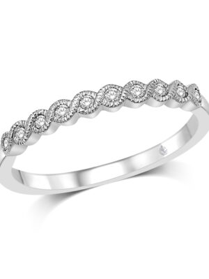 14K White Gold 1/10 Ct.Tw. Diamond Stackable Band