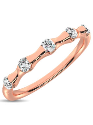 14K Rose Gold 1/8 Ct.Tw. Diamond Stackable Band