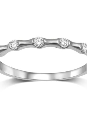 14K White Gold 1/8 Ct.Tw. Diamond Stackable Band
