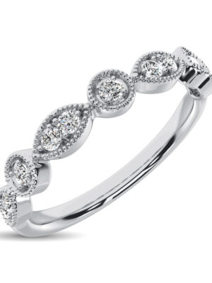 14K White Gold 1/8 Ct.Tw.Diamond Stackable Band