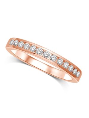 14K Rose Gold 1/5 Ctw Diamond Machine Band