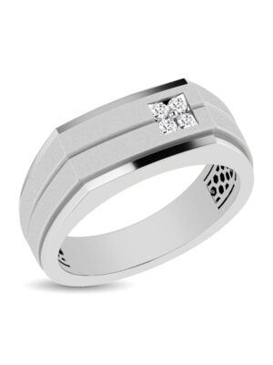 10K White Gold 1/10 Ct.Tw. Diamond Men’s Ring