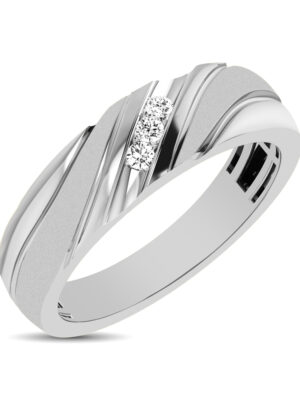 Men’s 1/10 Ctw. Diamond Slant Ring in 10K White Gold
