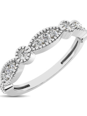 14K White Gold 1/5 Ctw Diamond Band