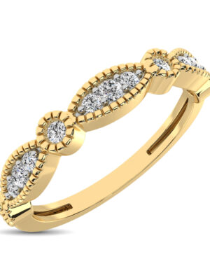 14K Yellow Gold 1/5 Ctw Diamond Band
