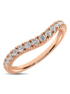 14K Rose Gold 1/3 Ct.Tw. Diamond Curve Band