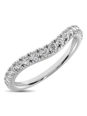 14K White Gold 1/3 Ct.Tw. Diamond Curve Band