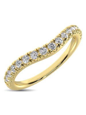 14K Yellow Gold 1/3 Ct.Tw. Diamond Curve Band
