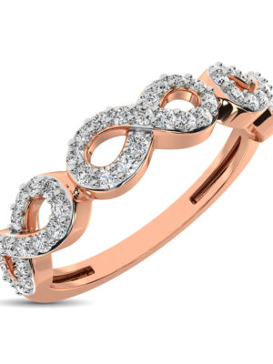 14K Rose Gold 1/4 Ct.Tw. Diamond Open Frame Stackable Band