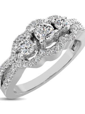 14K White Gold 1/2 Ct.Tw. Diamond Engagement Ring