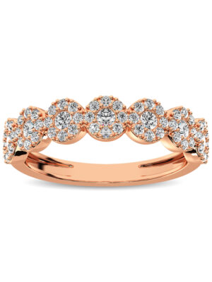 14K Rose Gold 5/8 Ct.Tw. Diamond Round Frame Stackable Band
