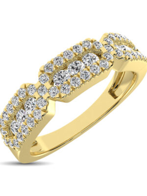14K Yellow Gold 1/2 Ct.Tw. Diamond Stackable Band