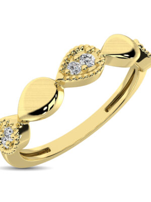 14K Yellow Gold 1/20 Ct.Tw. Diamond  Pear Shape Stackable Band