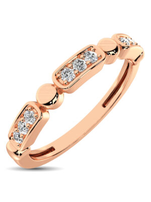 14K Rose Gold 1/10 Ct.Tw. Diamond Stackable Band