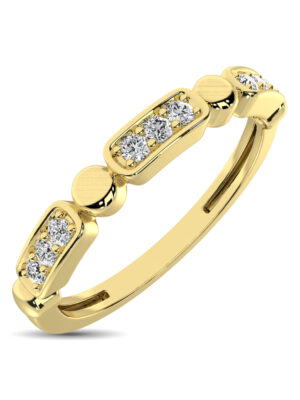 14K Yellow Gold 1/10 Ct.Tw. Diamond Stackable Band