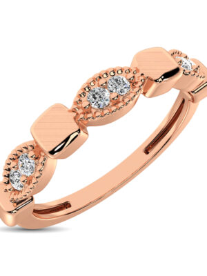 14K Rose Gold 1/10 Ct.Tw. Diamond Stackable Band