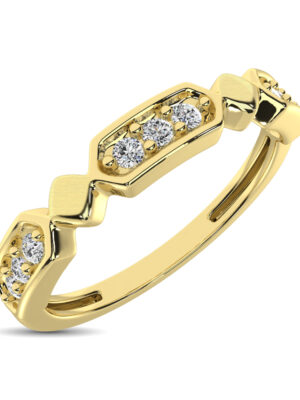14K Yellow Gold 1/6 Ct.Tw. Diamond Stackable Band