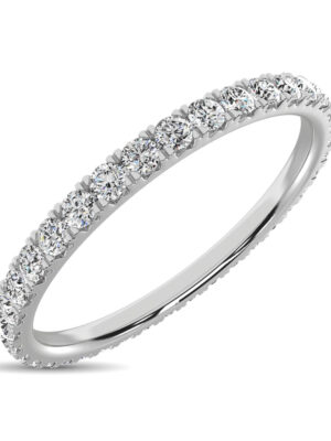14K White Gold Diamond 3/8 Ct.Tw. 9 Stone Anniversary Band