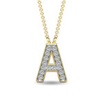 Diamond 1/20 Ct.Tw. Letter A Pendant in 10K Yellow Gold""
