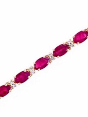 EFFY 14K ROSE GOLD DIAMOND,NATURAL RUBY BRACELET