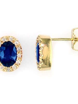 EFFY 14K YELLOW GOLD DIAMOND,NATURAL SAPPHIRE EARRINGS
