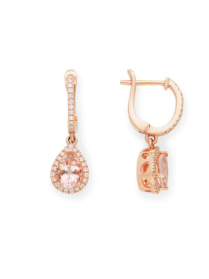Effy 14K Rose Gold Diamond, Morganite Earrings