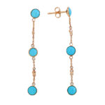 EFFY 14K YELLOW GOLD DIAMOND,TURQUOISE EARRINGS