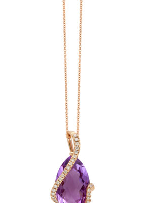 Effy 14K Rose Gold Diamond And Pink Amethyst Pendant