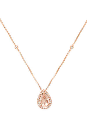 Effy 14K Rose Gold Diamond, Morganite Pendant