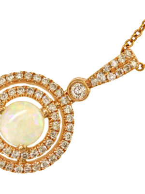 EFFY 14K YELLOW GOLD DIAMOND and OPAL PENDANT
