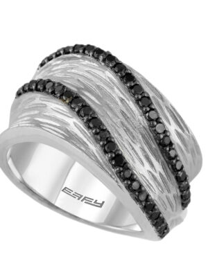 Effy 925 Sterling Silver Black Diamond Ring