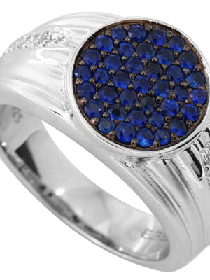 EFFY 925 STERLING SILVER DIAMOND,SAPPHIRE RING