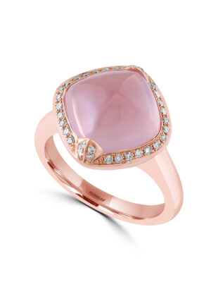 Effy 14K Rose Gold Diamond and Rose Quartz Ring