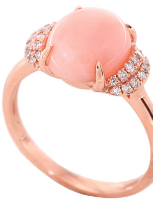 EFFY 14K ROSE GOLD DIAMOND and CORAL RING