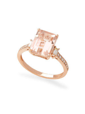 Effy 14K Rose Gold Diamond, Morganite Ring