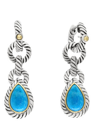 Effy 925 18K Yellow Gold/Silver Turquoise Earrings