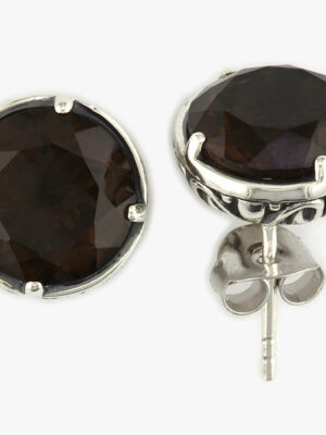 EFFY 925 STERLING SILVER SMOKY QUARTZ EARRINGS