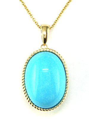 EFFY 14K YELLOW GOLD TURQUOISE PENDANT