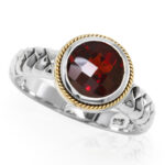 Effy 925 18K Yellow Gold/Silver Garnet Ring